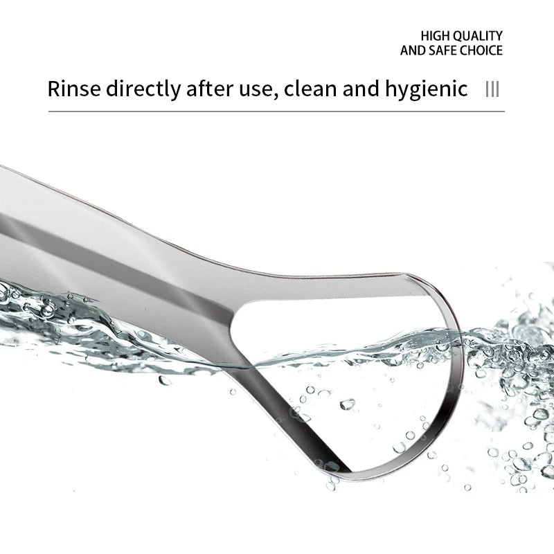 Edelstahl Zungenschaber – Frischer Atem & Effektive Mundhygiene